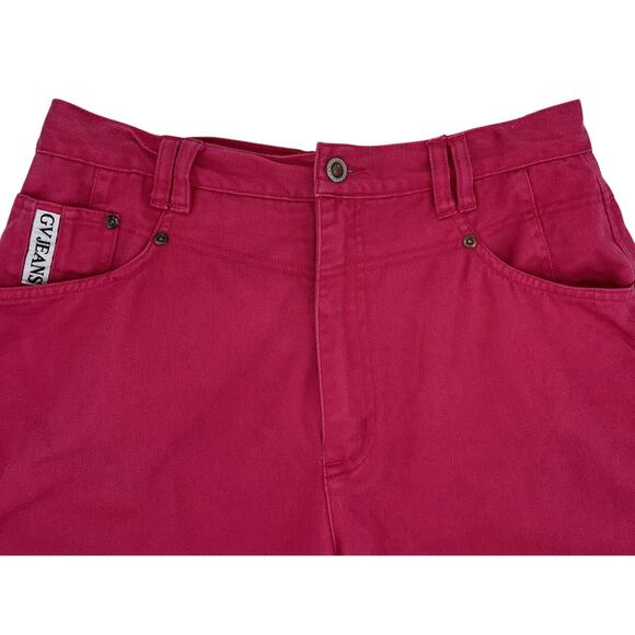 VTG Gloria Vanderbilt Denim Shorts Size 12 Hot Pink High Rise Mom 90's Y2K EUC - Picture 2 of 10